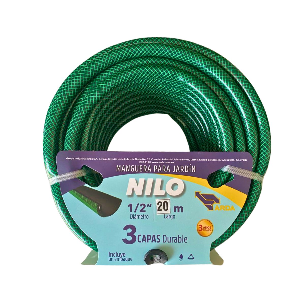 MANGUERA NILO 1/2" ARMADA 20 MTS. CONEXIÓN LATÓN