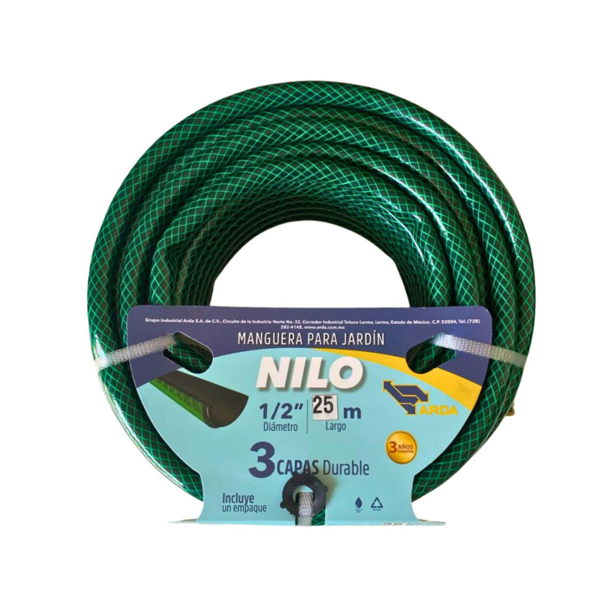 MANGUERA NILO 1/2" ARMADA 25 MTS. CONEXIÓN LATÓN